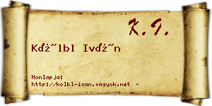 Kölbl Iván névjegykártya
