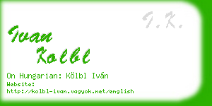 ivan kolbl business card